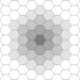 Fig 2 : Les hexagones offrent un pavage régulier de l’espace pour lequel le type de contiguïté (nodale ou latérale) n’a pas d’influence (Oliveau, 2011).